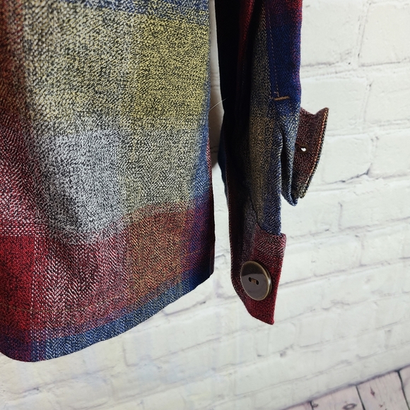 CAbi collage plaid pearl jacket 3555 size medium - Picture 9 of 10